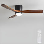 LED-Deckenventilator im nordischen Everwood-Holzlook in 25, 42 oder 52 Zoll