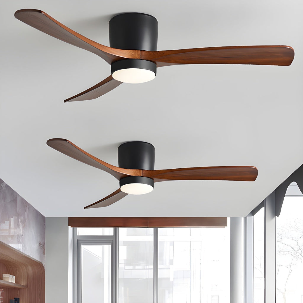 LED-Deckenventilator im nordischen Everwood-Holzlook in 25, 42 oder 52 Zoll