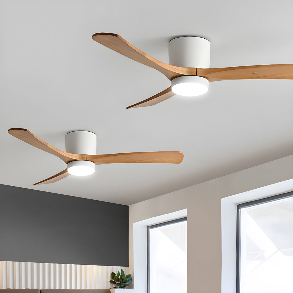 LED-Deckenventilator im nordischen Everwood-Holzlook in 25, 42 oder 52 Zoll