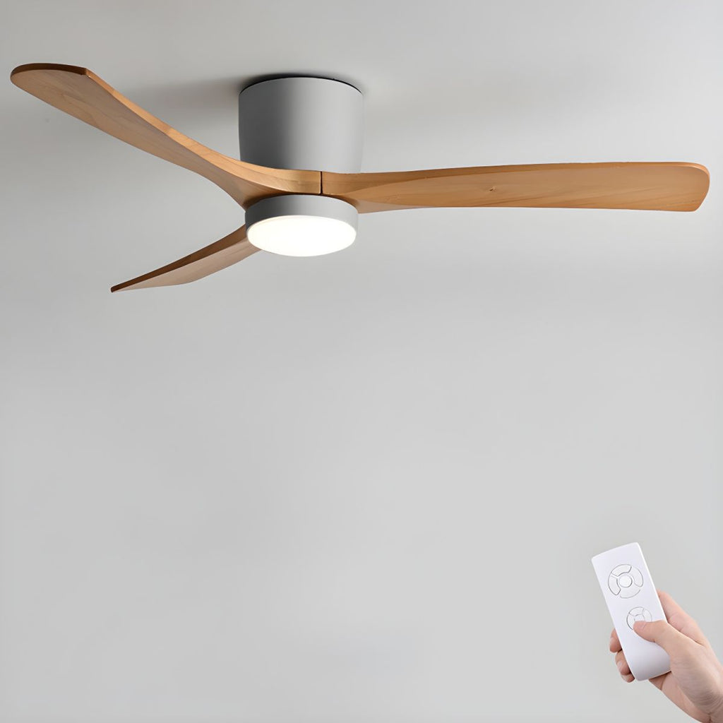 LED-Deckenventilator im nordischen Everwood-Holzlook in 25, 42 oder 52 Zoll