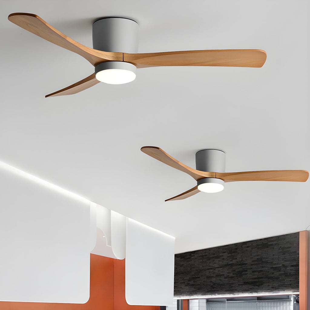 LED-Deckenventilator im nordischen Everwood-Holzlook in 25, 42 oder 52 Zoll
