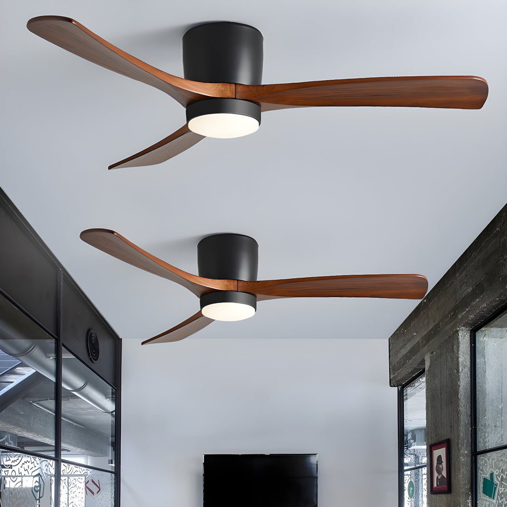 LED-Deckenventilator im nordischen Everwood-Holzlook in 25, 42 oder 52 Zoll