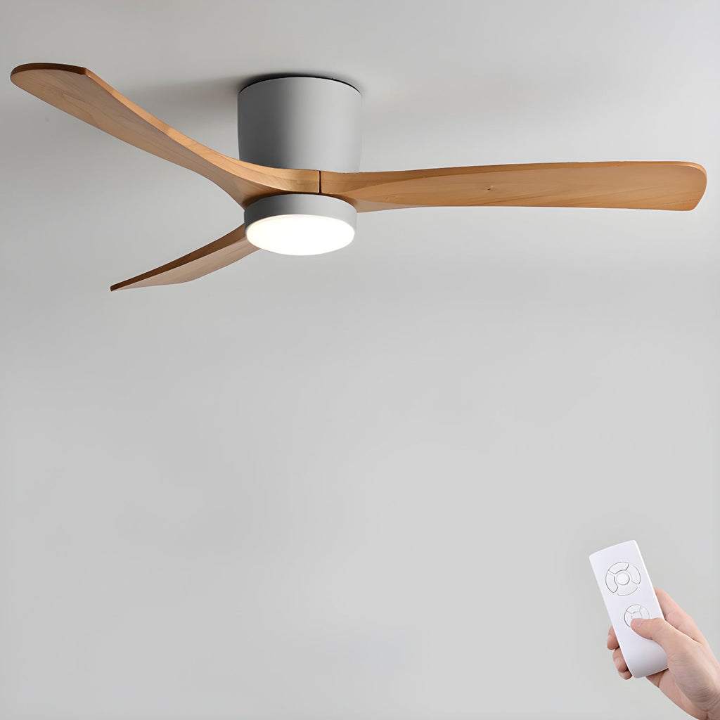LED-Deckenventilator im nordischen Everwood-Holzlook in 25, 42 oder 52 Zoll