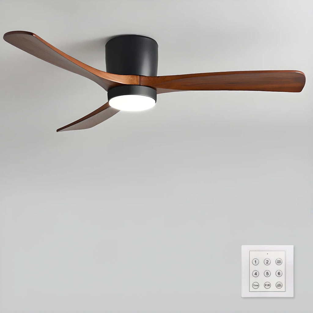 LED-Deckenventilator im nordischen Everwood-Holzlook in 25, 42 oder 52 Zoll