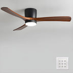 LED-Deckenventilator im nordischen Everwood-Holzlook in 25, 42 oder 52 Zoll