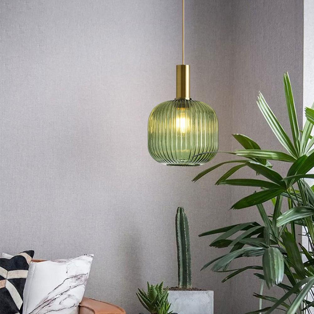 Nordic Fluted Glass Pendant Light for Kitchen Islands and Dining