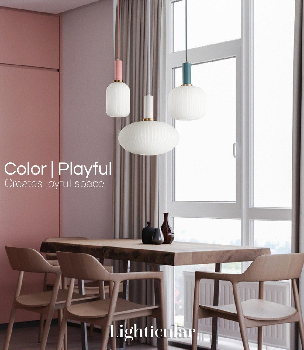 Nordic Fluted Glass Pendant Light for Kitchen Islands and Dining