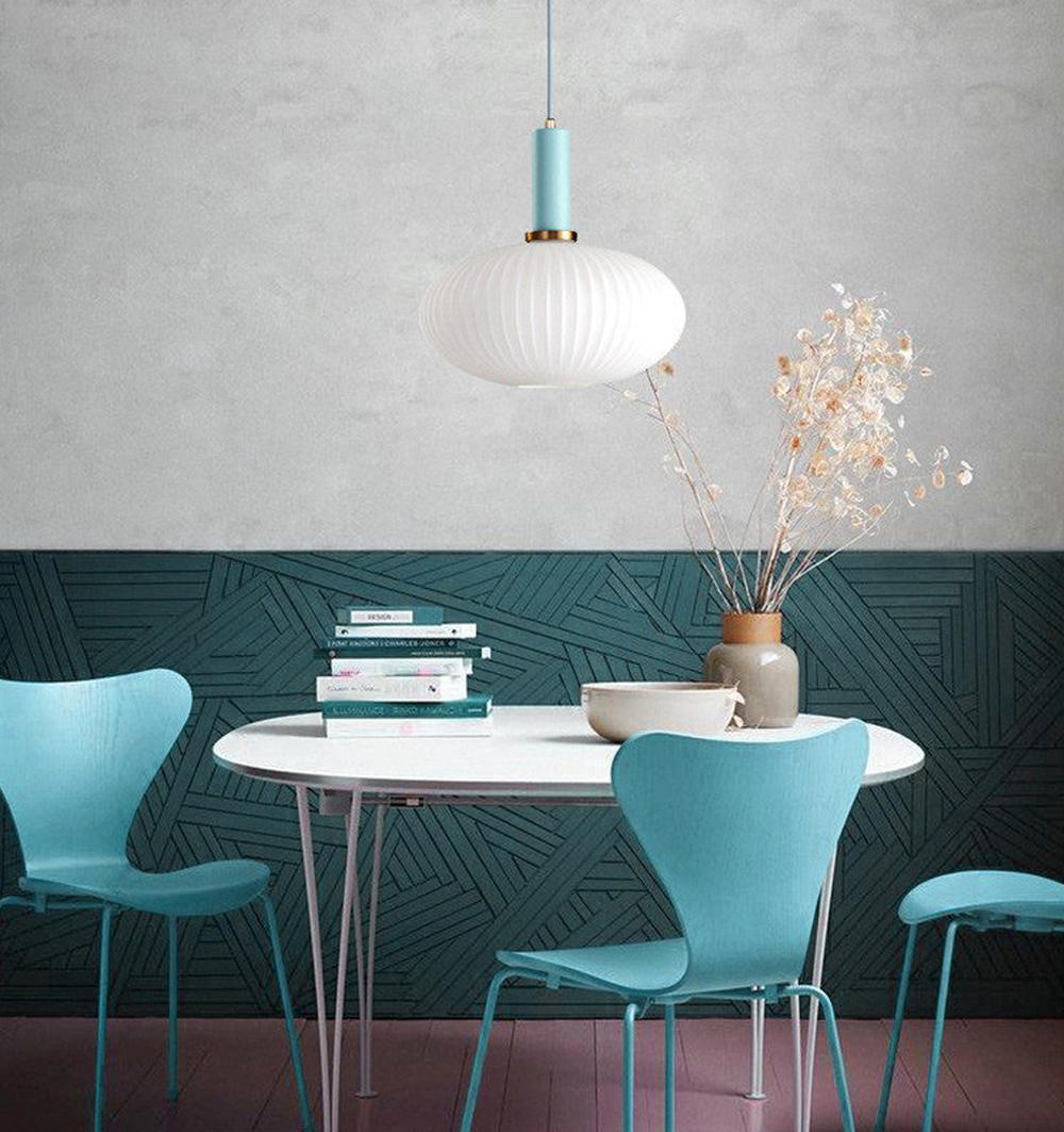 Nordic Fluted Glass Pendant Light for Kitchen Islands and Dining