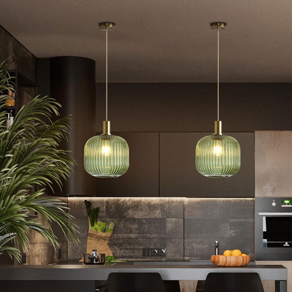 Nordic Fluted Glass Pendant Light for Kitchen Islands and Dining