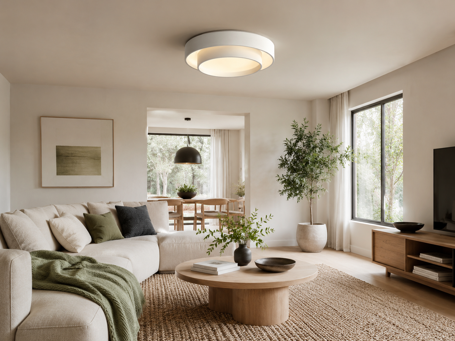 AuraLoft Diffused Ceiling Light With Soft Ambient Glow