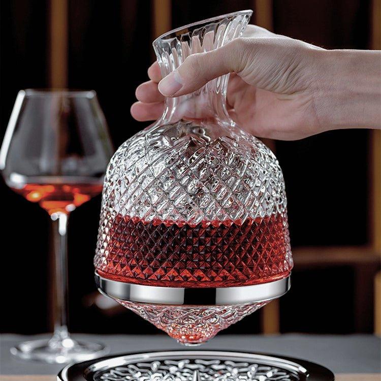 Aurelia Hand-Blown Crystal Wine Decanter With 360° Rotating Aerator