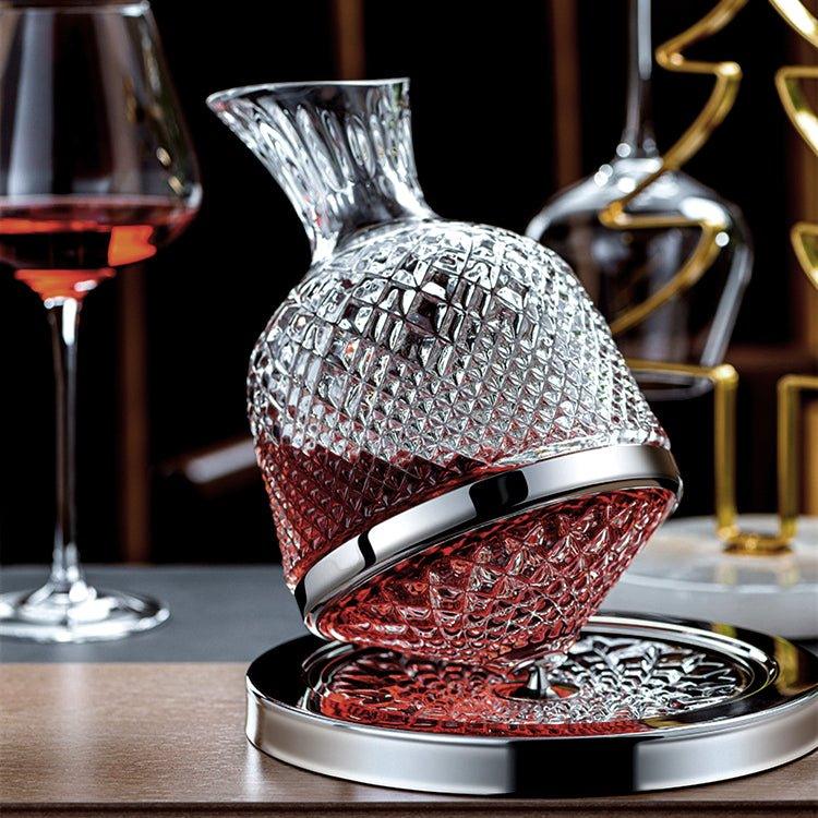 Aurelia Hand-Blown Crystal Wine Decanter With 360° Rotating Aerator