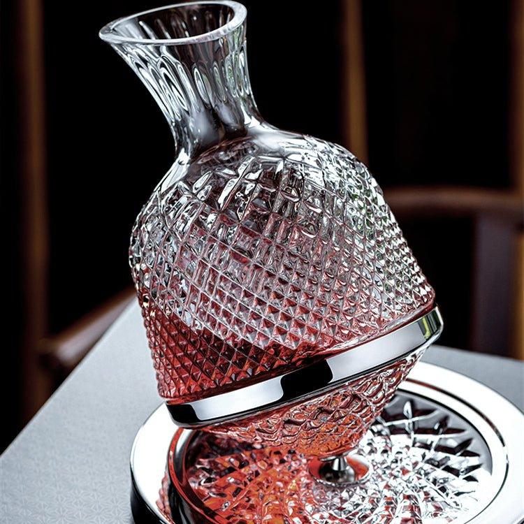 Aurelia Hand-Blown Crystal Wine Decanter With 360° Rotating Aerator