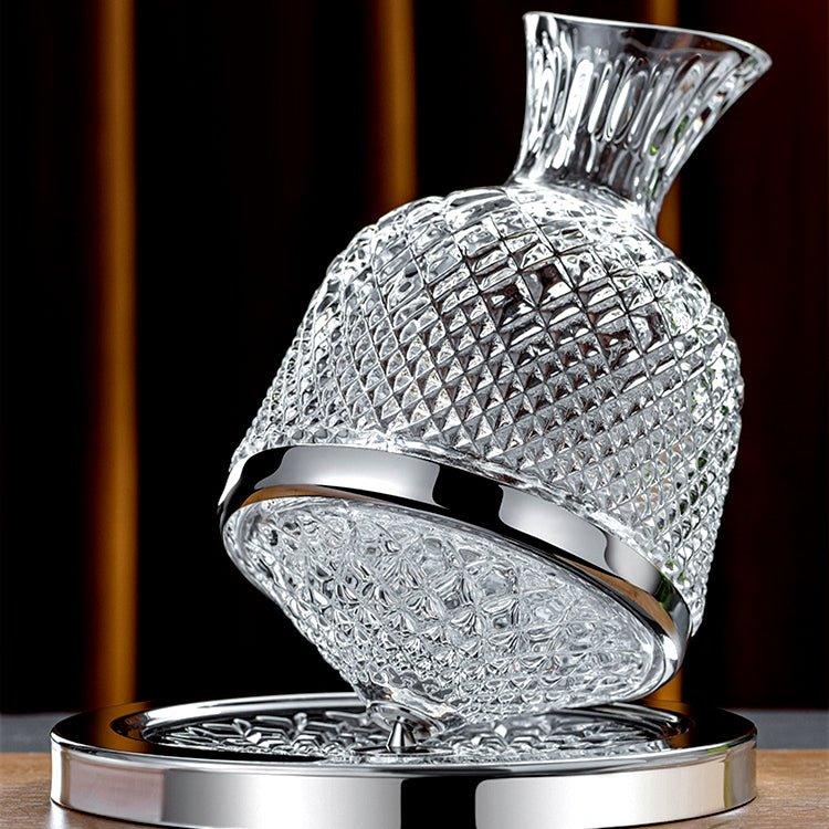 Aurelia Hand-Blown Crystal Wine Decanter With 360° Rotating Aerator
