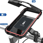 NovaTrail-cykeltelefonholder med vandtæt etui og 15 W trådløs powerbank