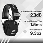 電子式シューティングイヤーマフ（騒音を23dB低減）
