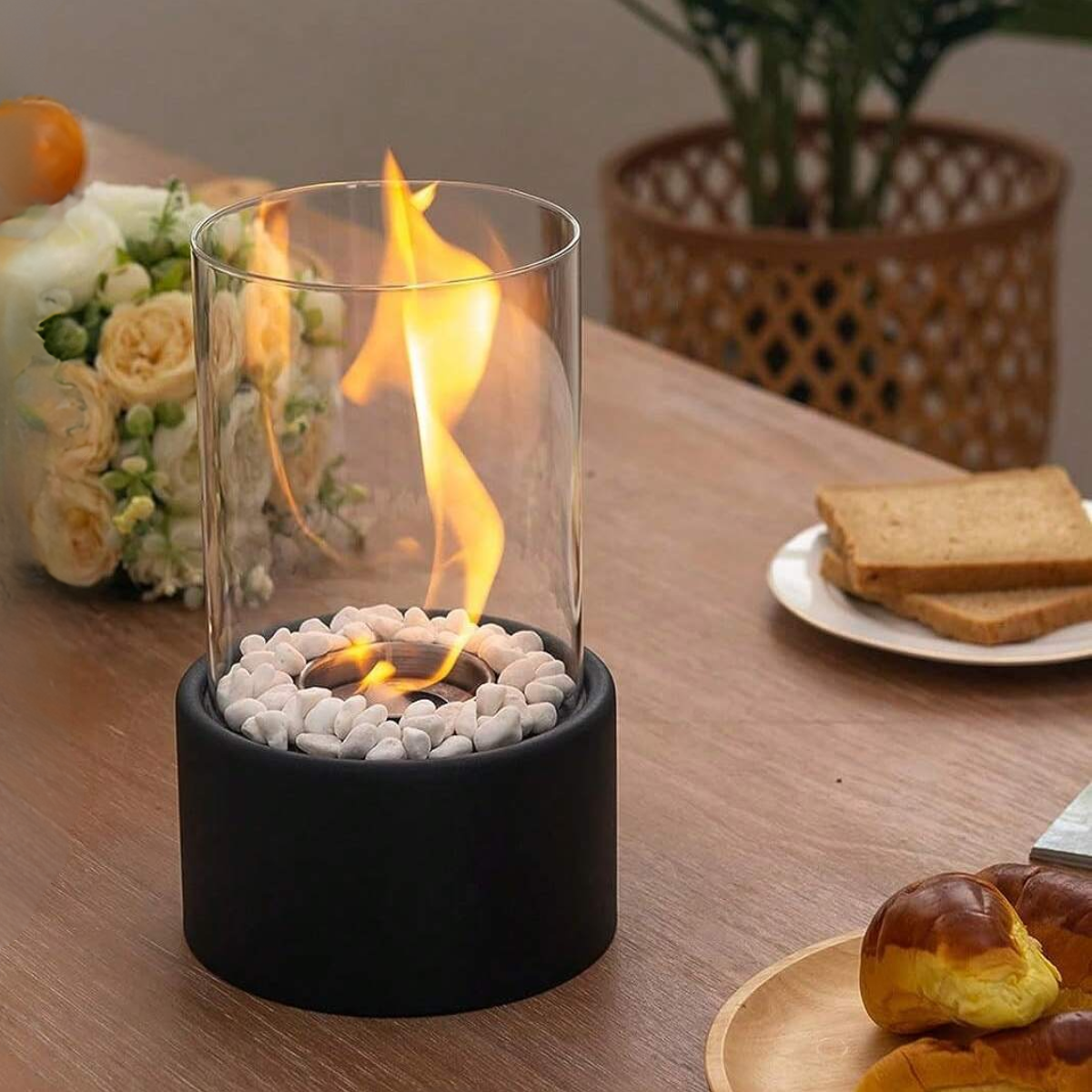 Classic Glass Oil Lamp With Open-Flame Design, Lumora