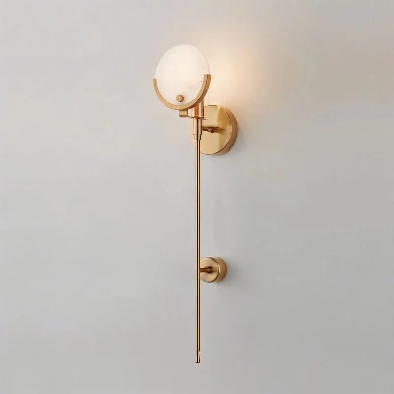 Aurea Brass And Alabaster Wall Light With Warm Ambient Glow