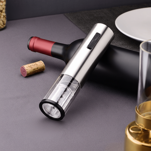 Apribottiglie elettrico 4-in-1 - cavatappi con versatore, tagliafogli e tappo sottovuoto per un facile godimento del vino - Fioriscas