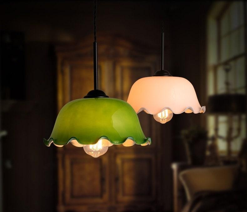 Aurelle Pendant Light, Handkerchief-Style Opaline Glass Shade, Ships With Bulb