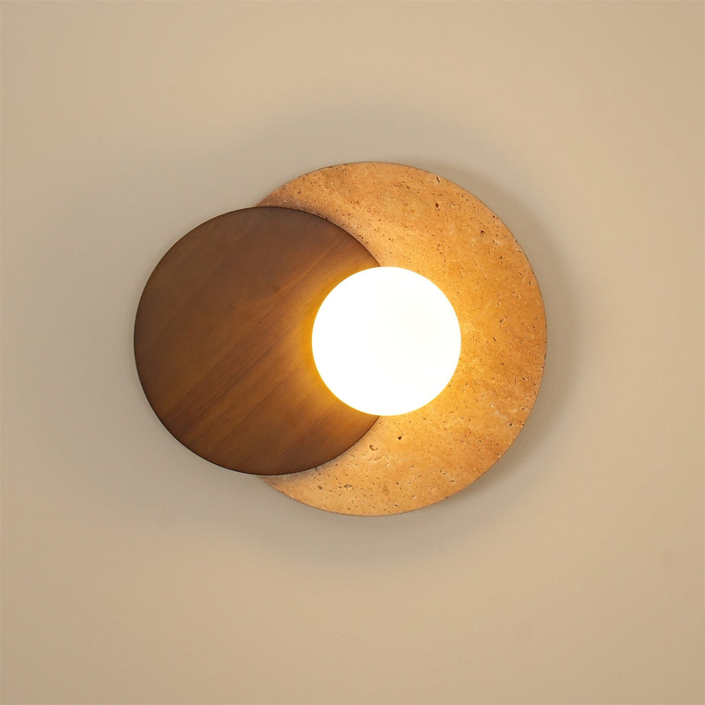 Ritta Wall Lamp Overlapping Travertine | Fioriscas