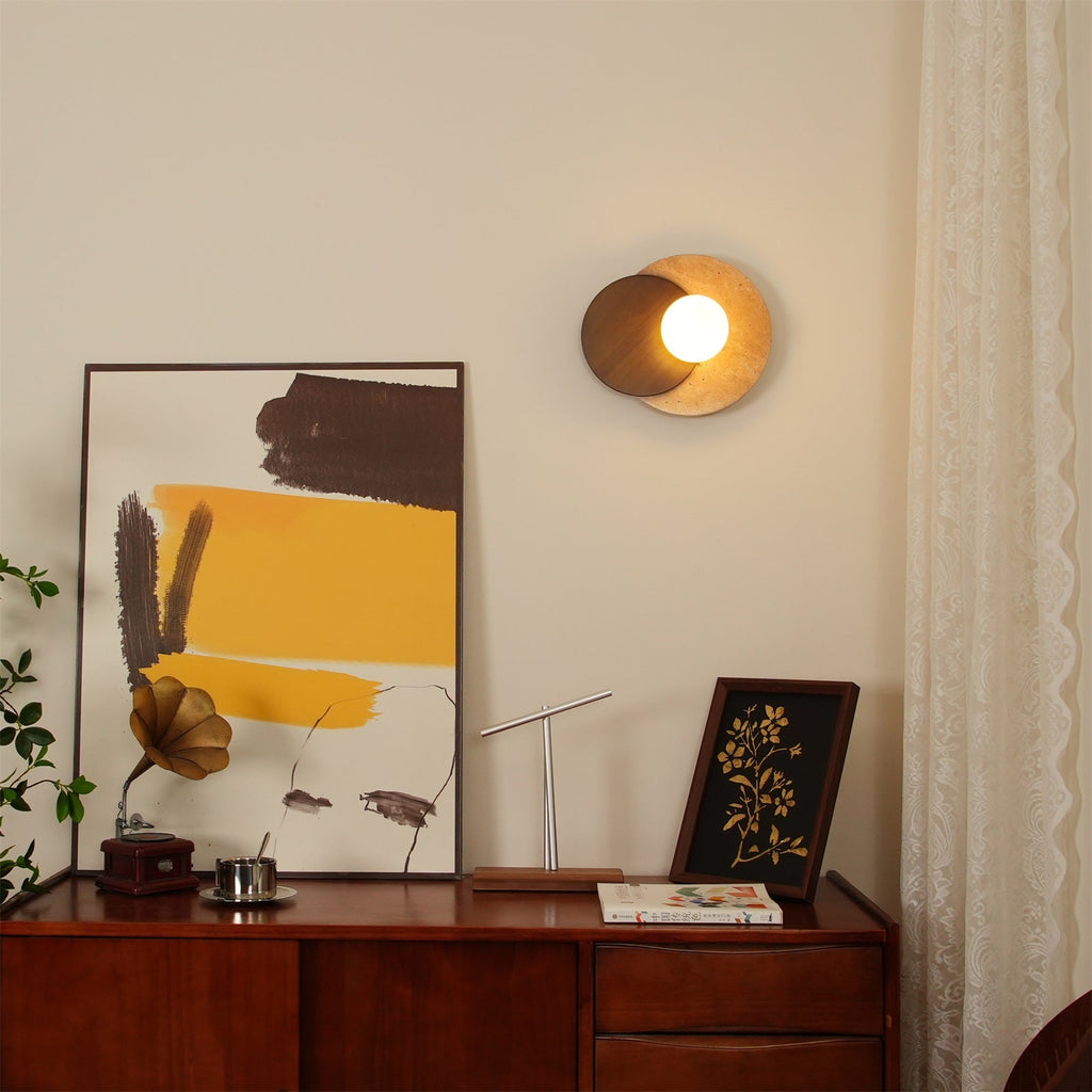 Ritta Wall Lamp Overlapping Travertine | Fioriscas