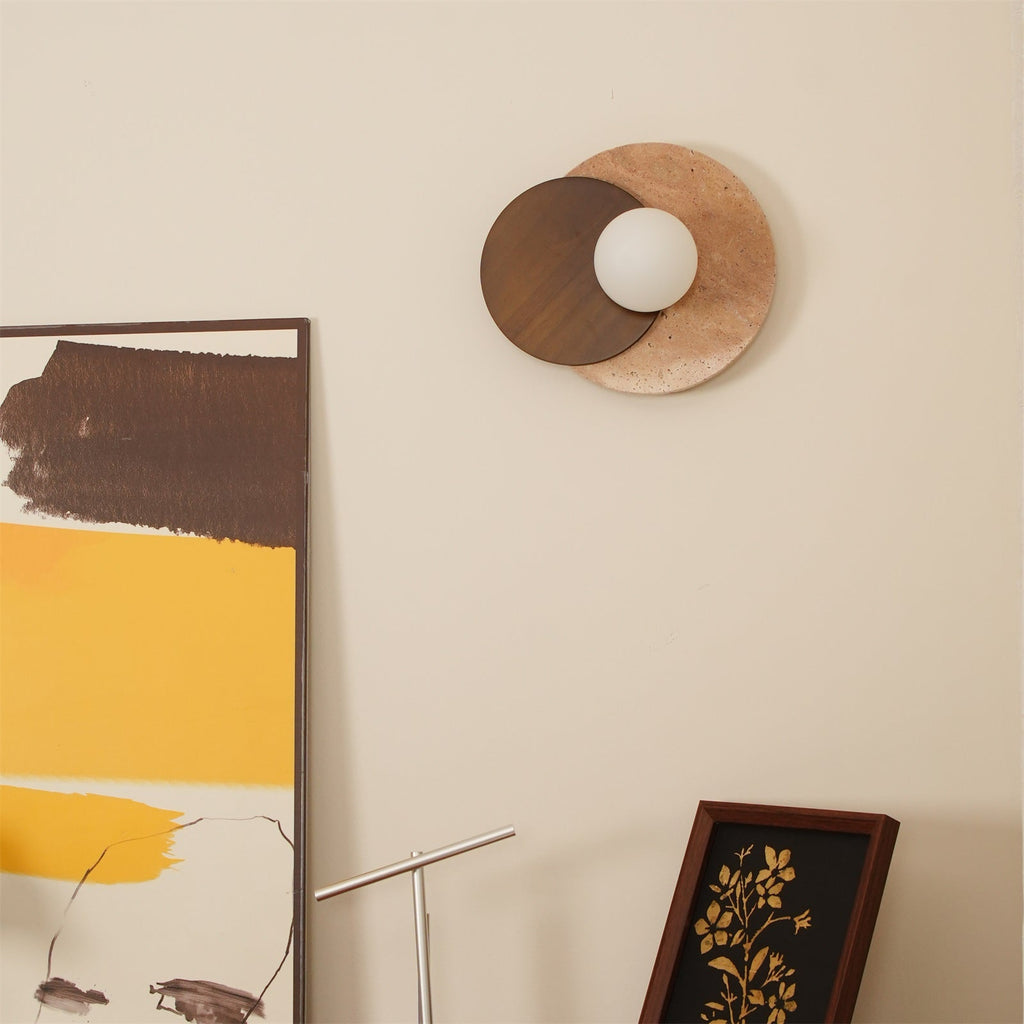 Ritta Wall Lamp Overlapping Travertine | Fioriscas