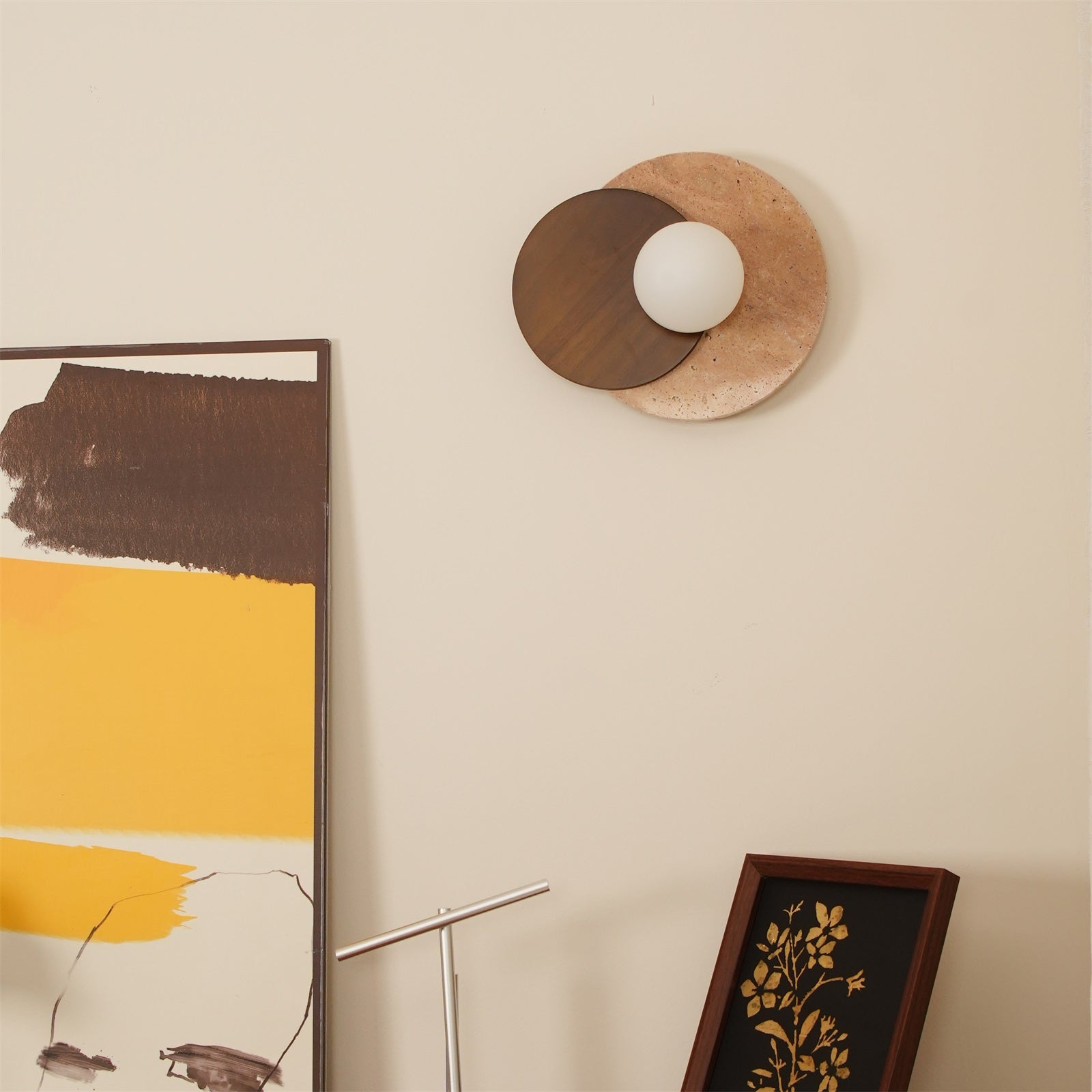 Ritta Wall Lamp Overlapping Travertine | Fioriscas