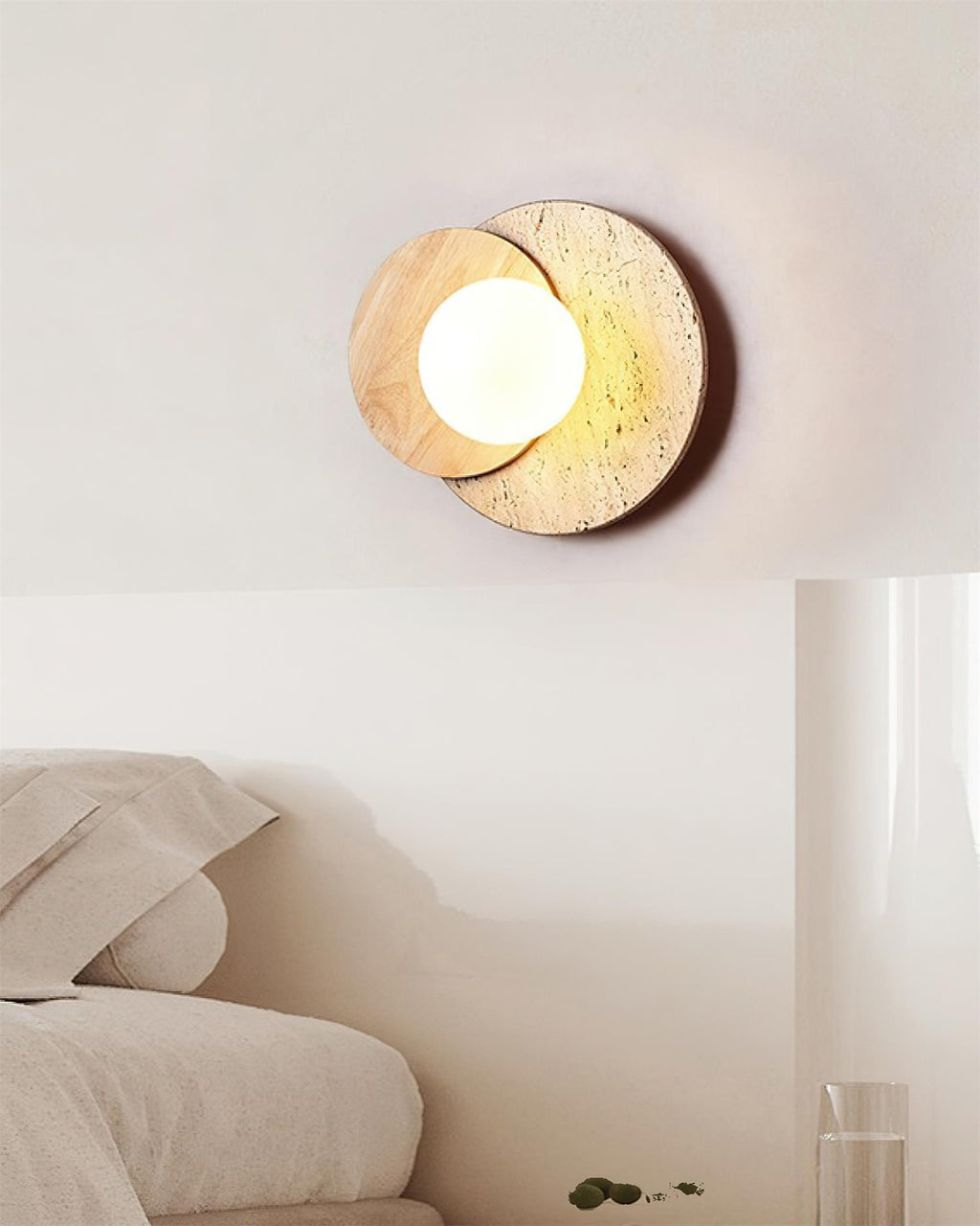Ritta Wall Lamp Overlapping Travertine | Fioriscas
