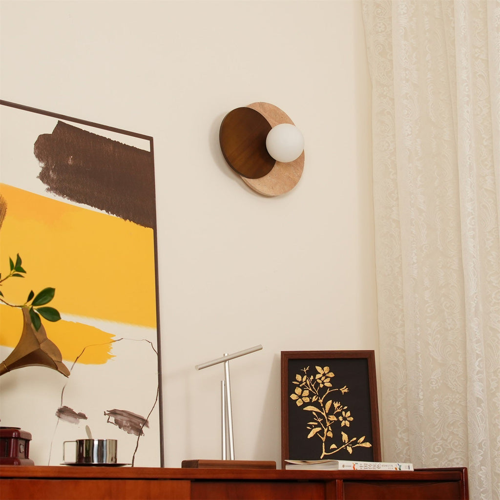Ritta Wall Lamp Overlapping Travertine | Fioriscas
