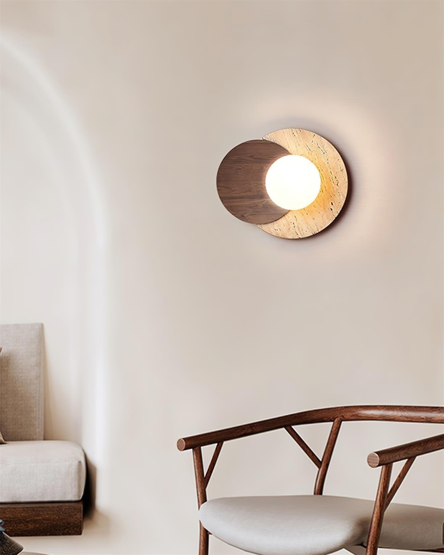 Ritta Wall Lamp Overlapping Travertine | Fioriscas