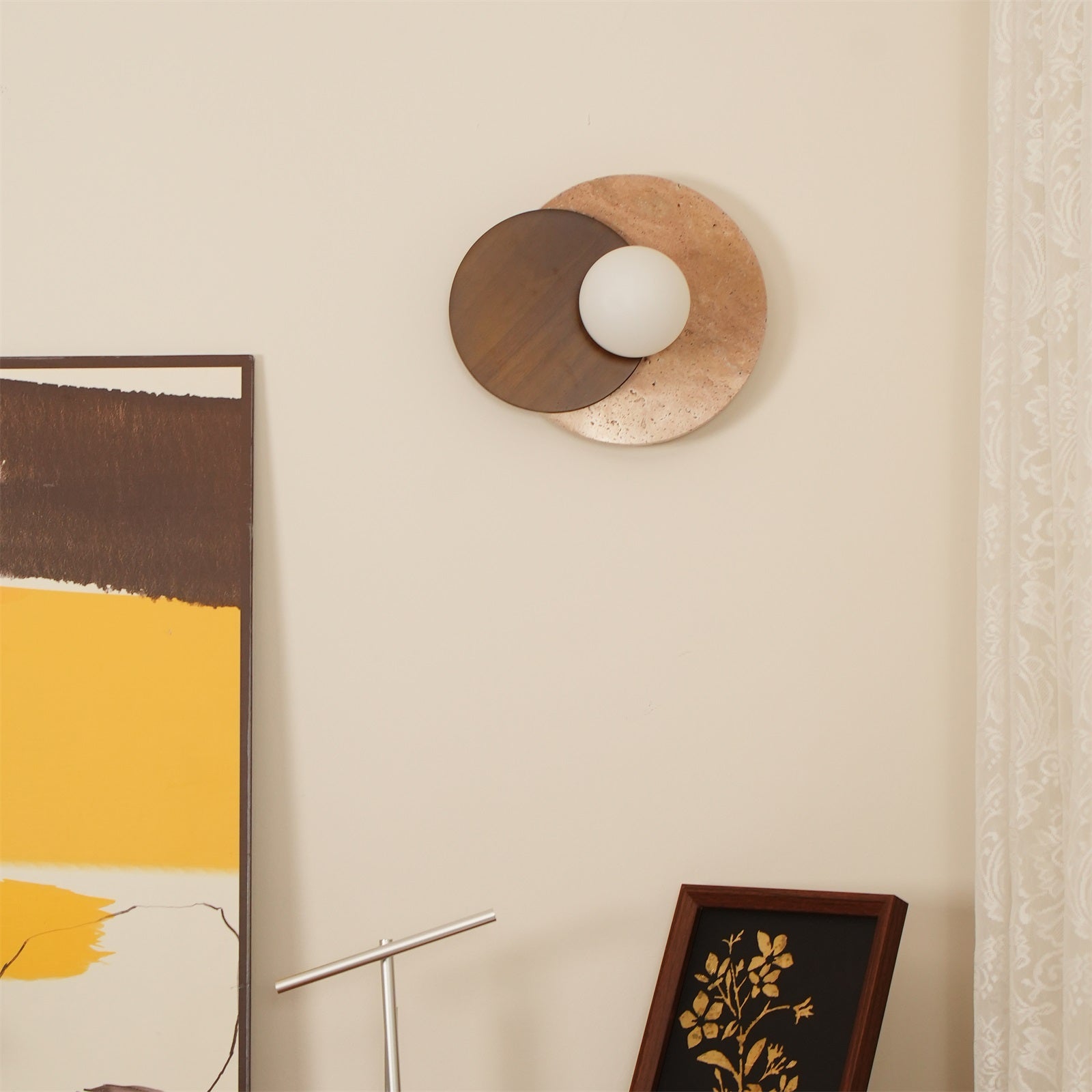 Ritta Wall Lamp Overlapping Travertine | Fioriscas
