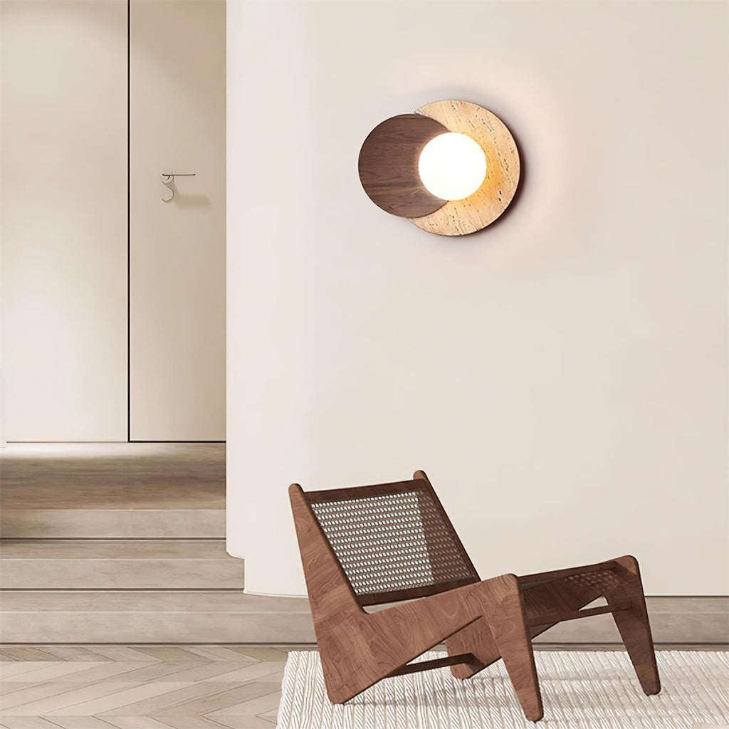 Ritta Wall Lamp Overlapping Travertine | Fioriscas