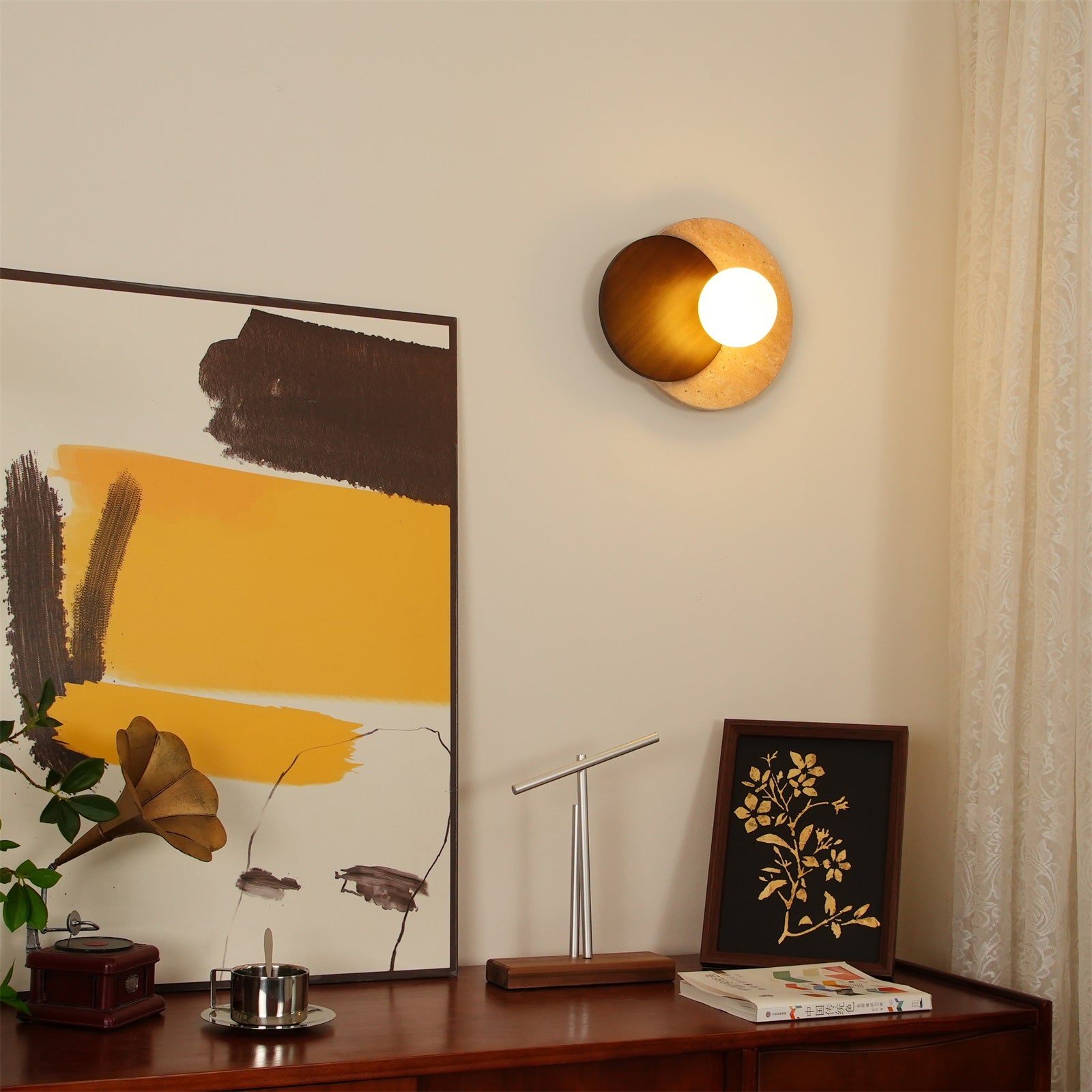 Ritta Wall Lamp Overlapping Travertine | Fioriscas