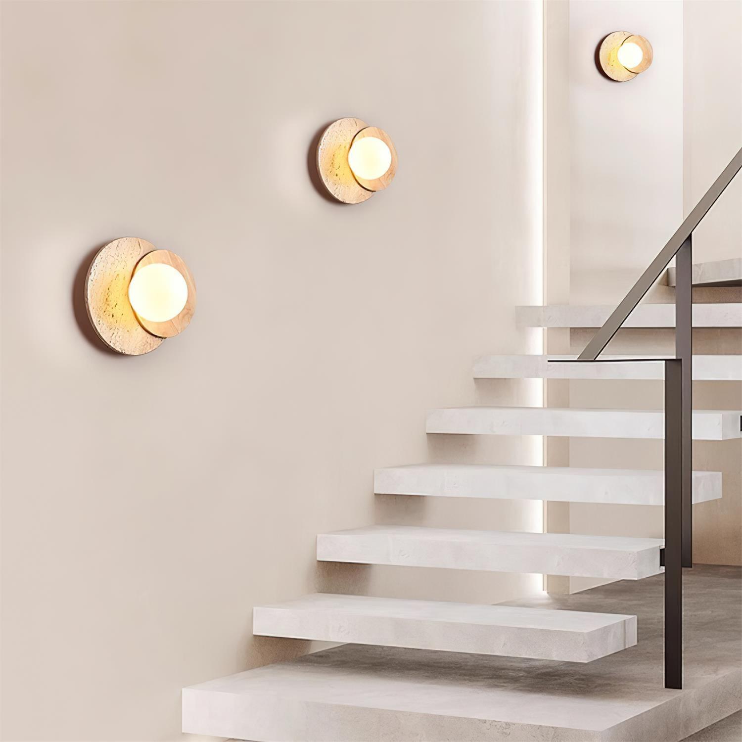 Ritta Wall Lamp Overlapping Travertine | Fioriscas
