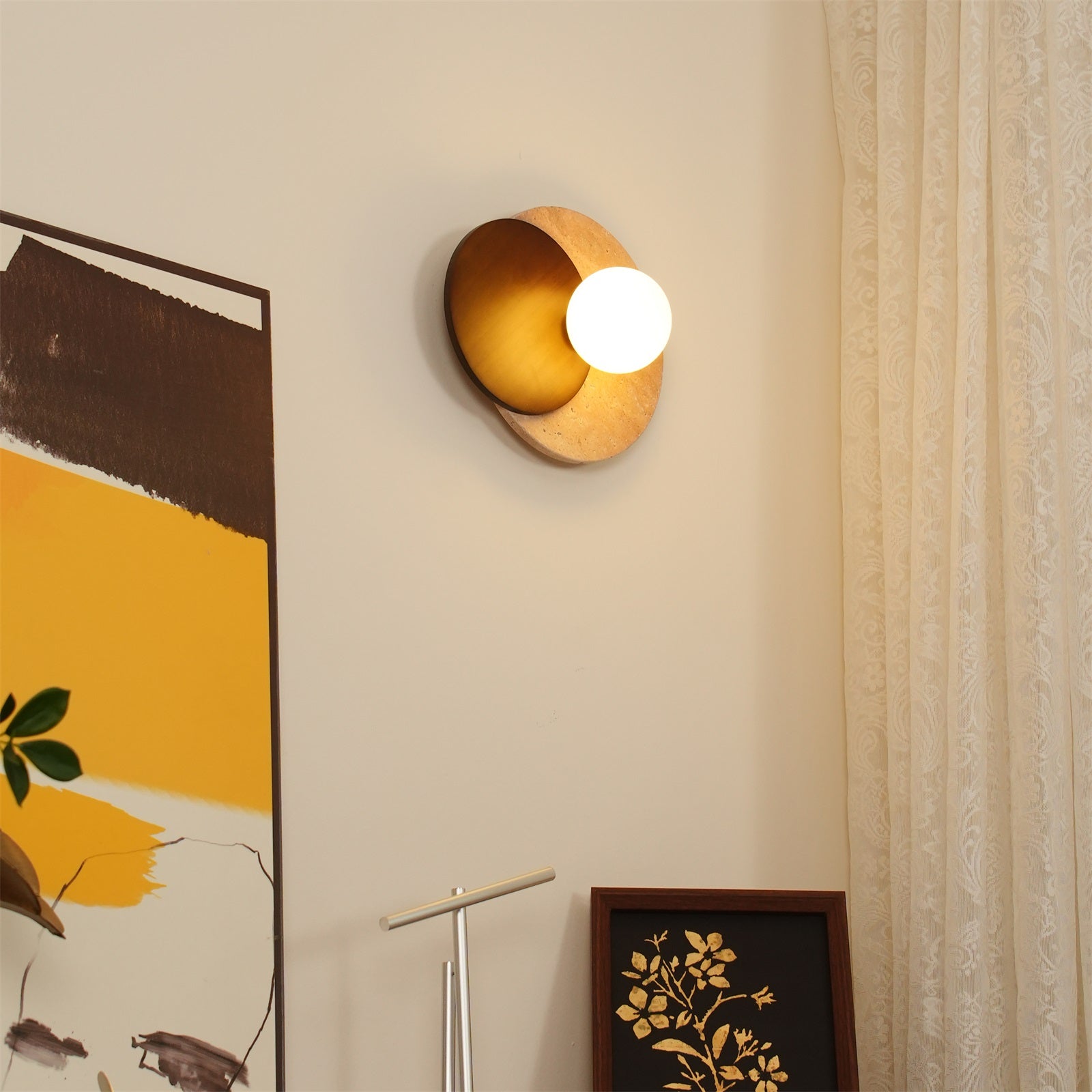 Ritta Wall Lamp Overlapping Travertine | Fioriscas