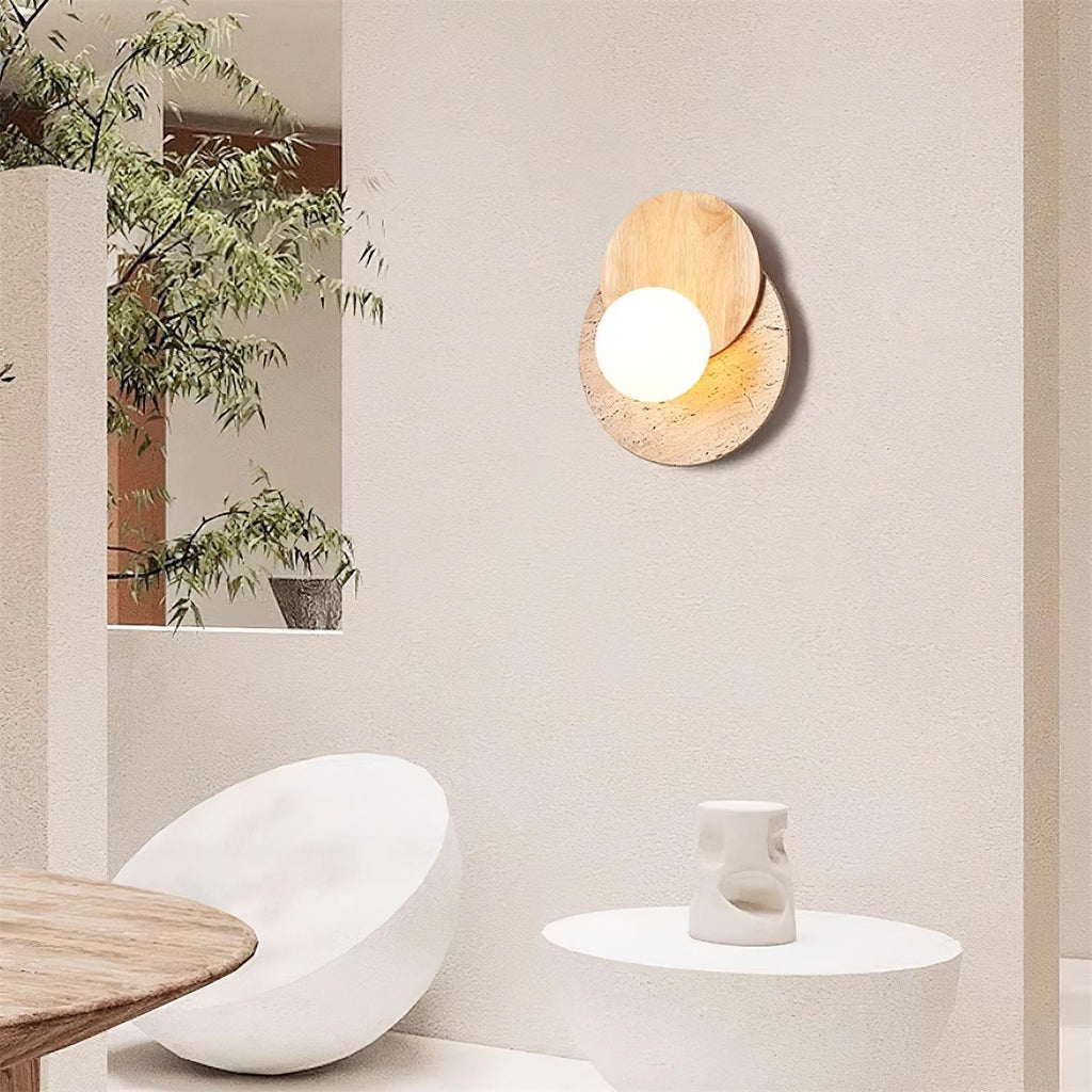 Ritta Wall Lamp Overlapping Travertine | Fioriscas