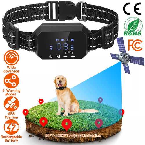 AstraGuard GPS Pro Wireless Dog Fence, 30-1000M Adjustable Boundary