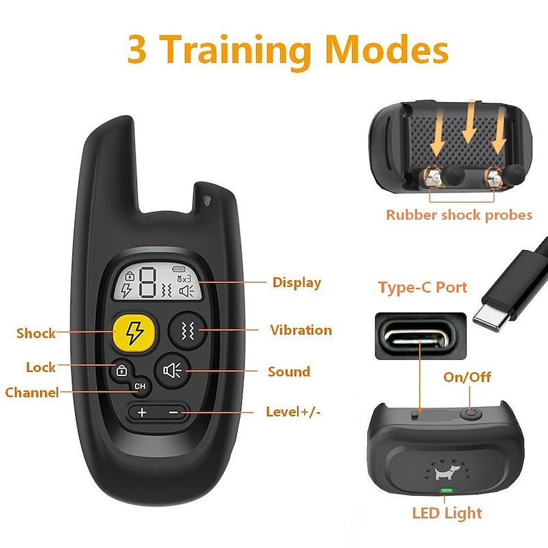 Rechargeable Waterproof Dog Training Collar, 500m Range, AstraPaw Pro