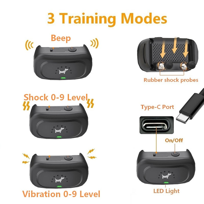 Rechargeable Waterproof Dog Training Collar, 500m Range, AstraPaw Pro