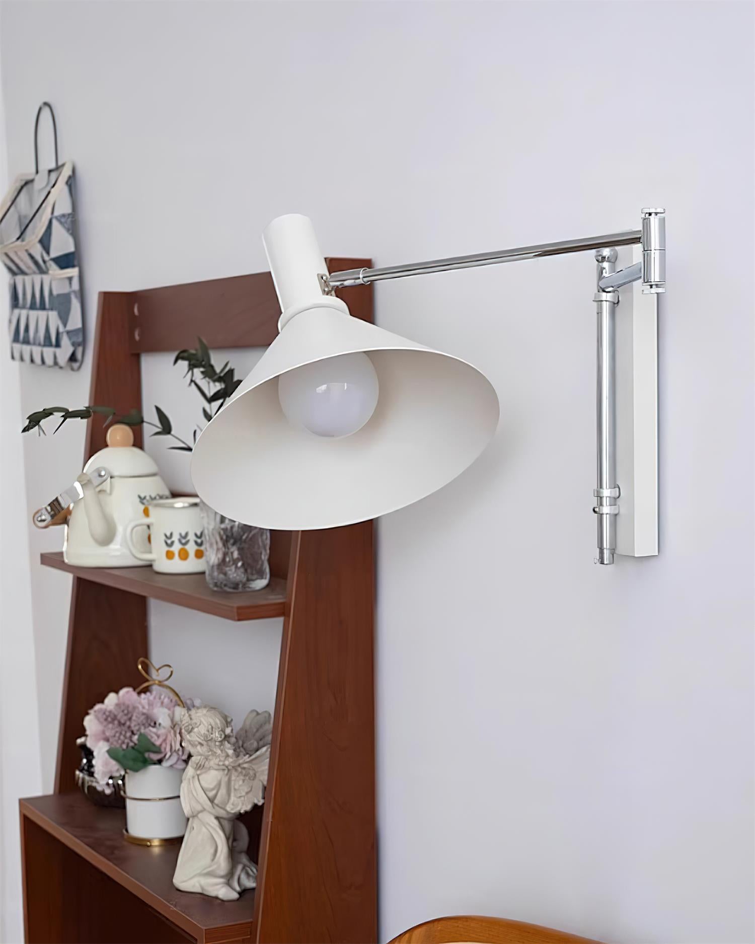Wall Lamp Modern Adjustable Metal Arm Red Shade Reading Light | Fioriscas