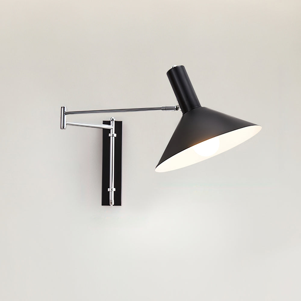 Wall Lamp Modern Adjustable Metal Arm Red Shade Reading Light | Fioriscas