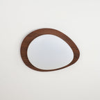 Ceiling Lamp, Pebble-Inspired Silhouette, Walnut Wood-Grain Finish, Warm Glow