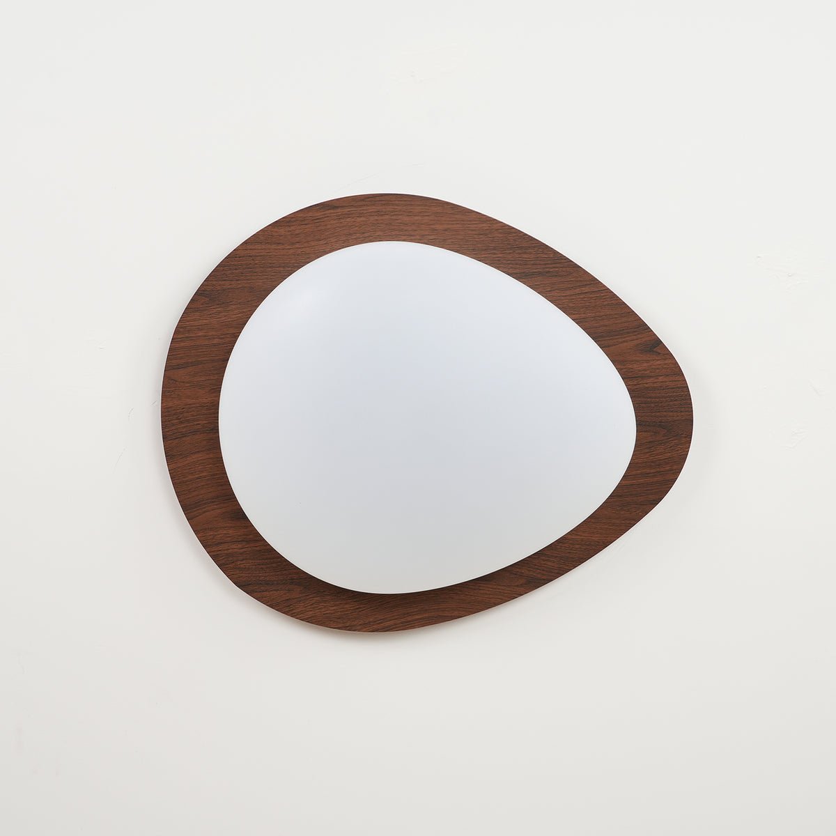 Ceiling Lamp, Pebble-Inspired Silhouette, Walnut Wood-Grain Finish, Warm Glow