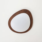 Ceiling Lamp, Pebble-Inspired Silhouette, Walnut Wood-Grain Finish, Warm Glow