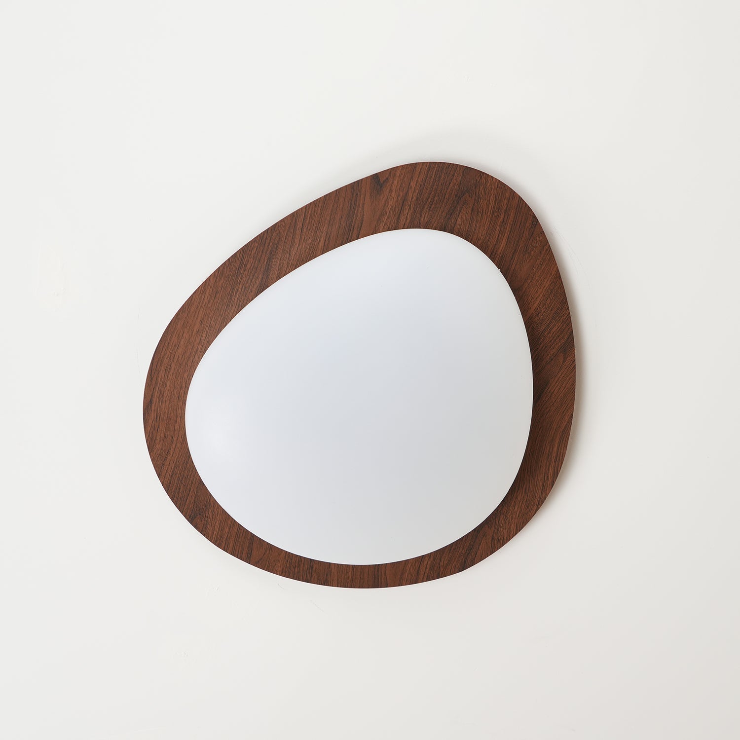 Ceiling Lamp, Pebble-Inspired Silhouette, Walnut Wood-Grain Finish, Warm Glow