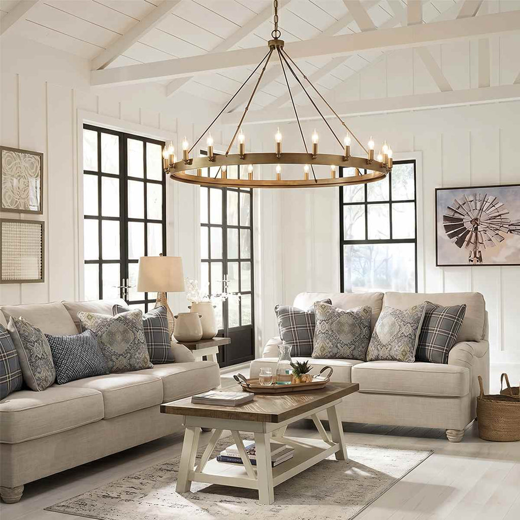 Rustic Industrial Filament Chandelier Featuring Iron Frame