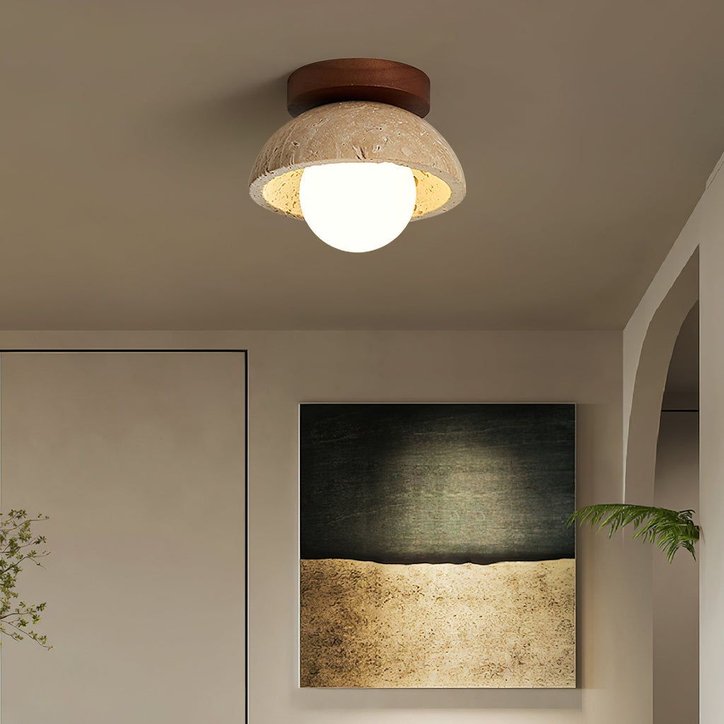 Ritta Minimalist Travertine Ceiling Light | Fioriscas