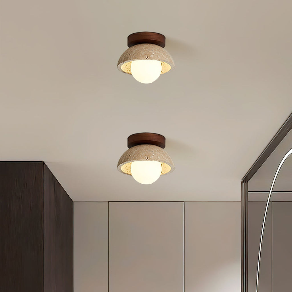 Ritta Minimalist Travertine Ceiling Light | Fioriscas