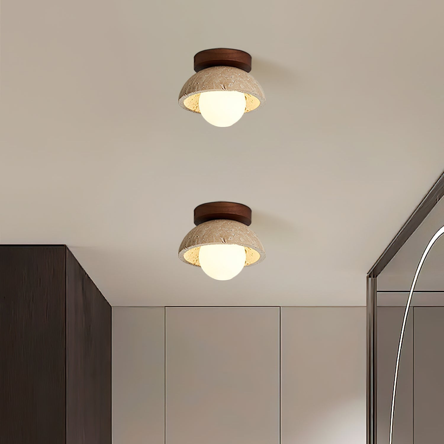 Ritta Minimalist Travertine Ceiling Light | Fioriscas